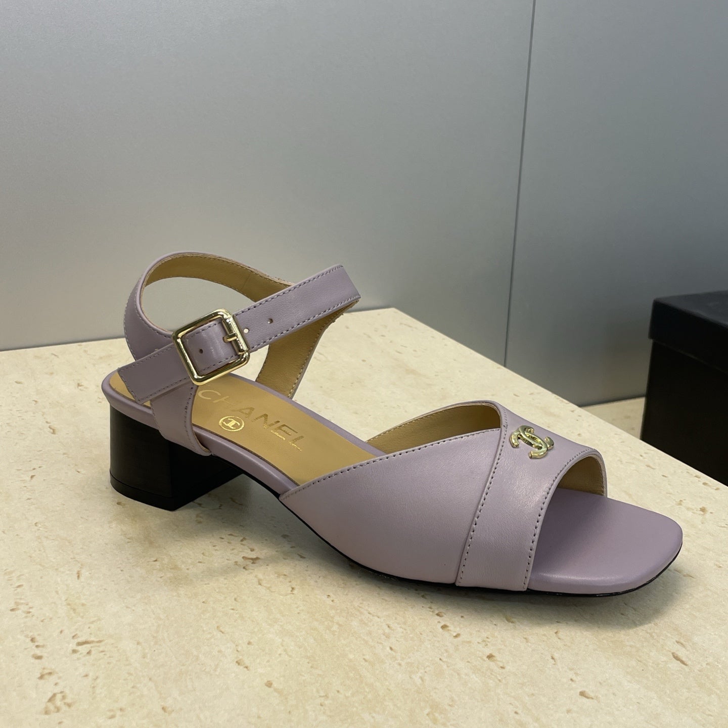 CC 26 Heeled Sandal 45mm Purple Beige Sheepskin 607475