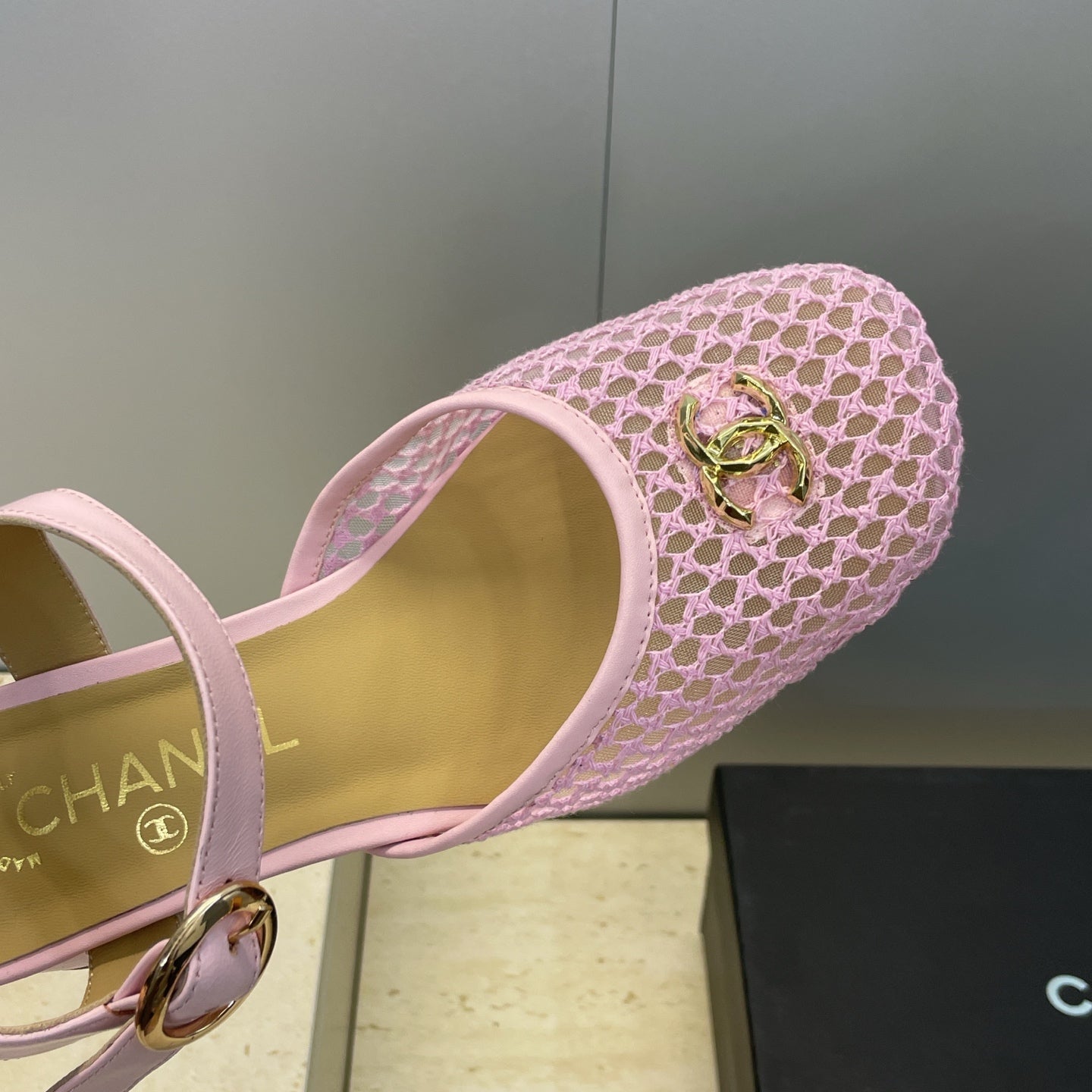 CC 26 Slingback Pump 45mm Pink Beige Mesh Sheepskin 607480