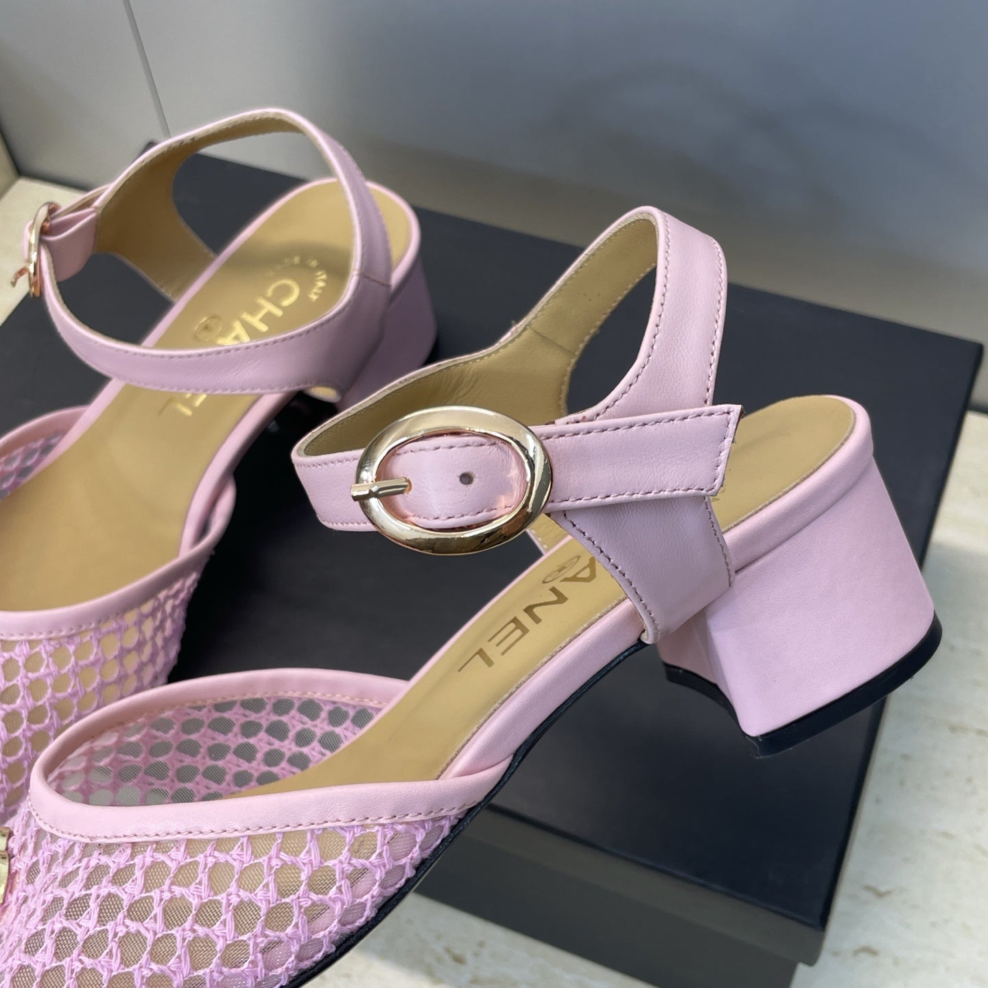 CC 26 Slingback Pump 45mm Pink Beige Mesh Sheepskin 607480