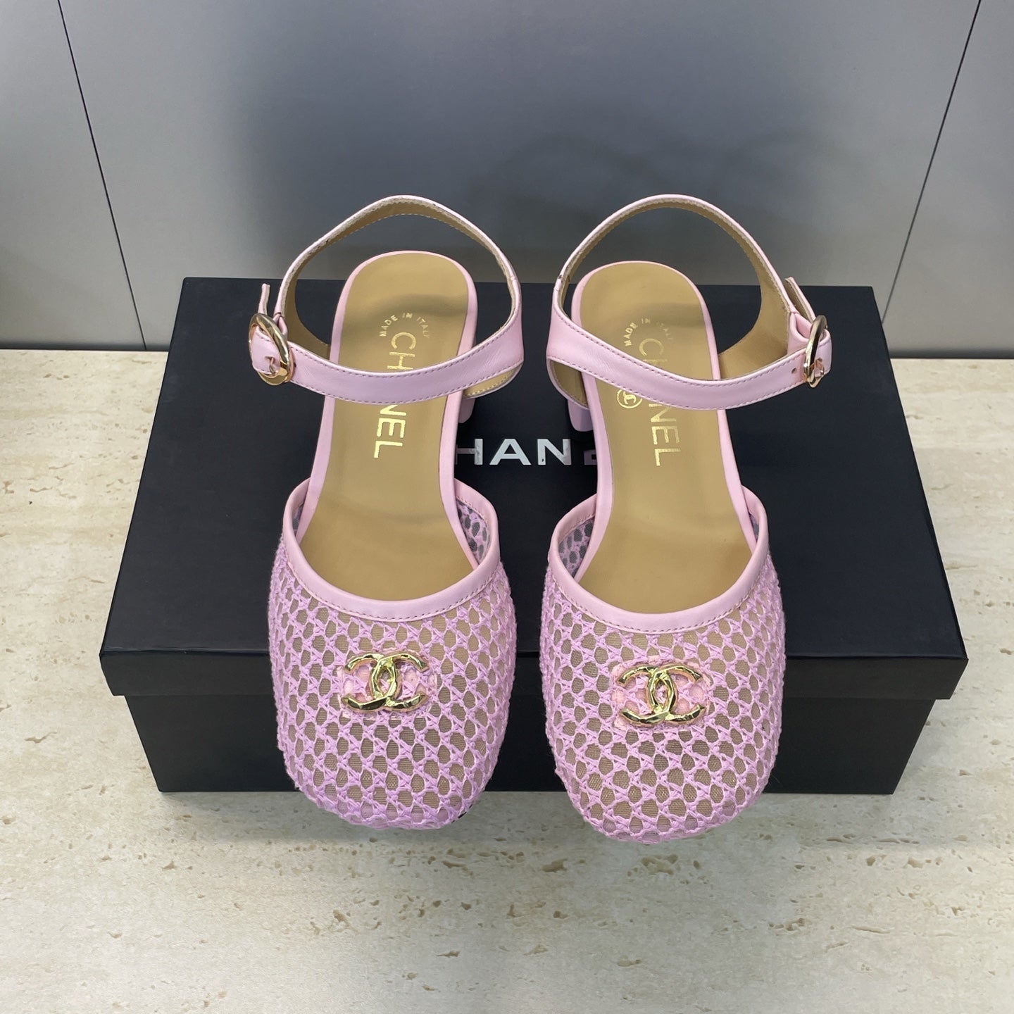 CC 26 Slingback Pump 45mm Pink Beige Mesh Sheepskin 607480