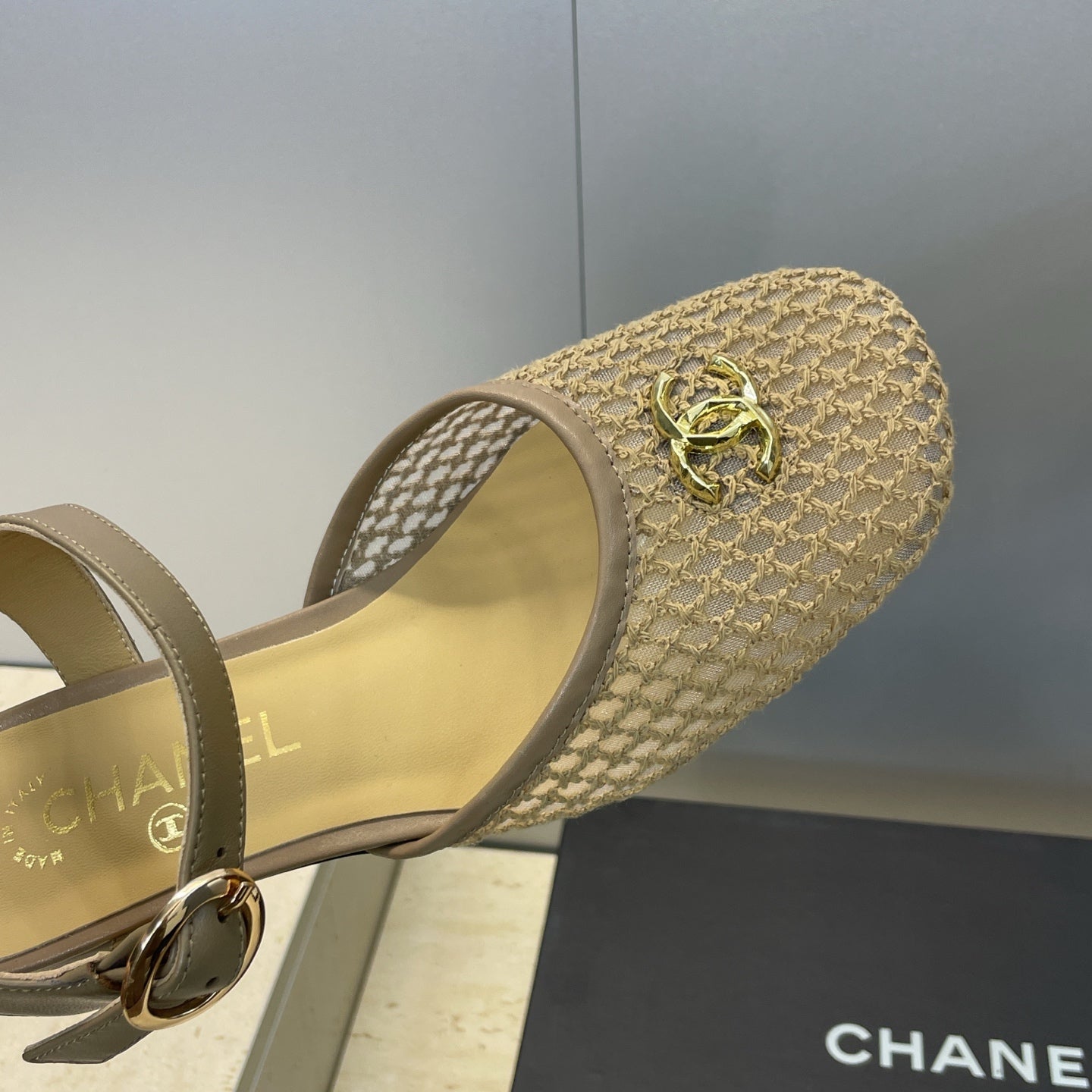 CC 26 Slingback Pump 45mm Beige Mesh Sheepskin 607481