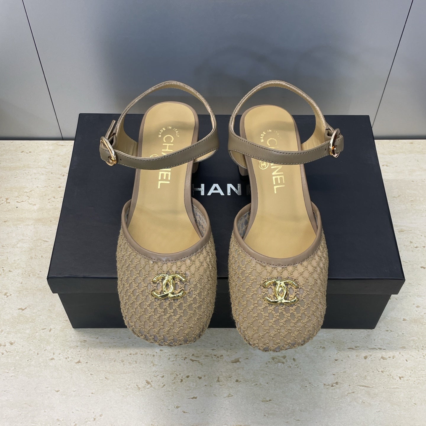 CC 26 Slingback Pump 45mm Beige Mesh Sheepskin 607481