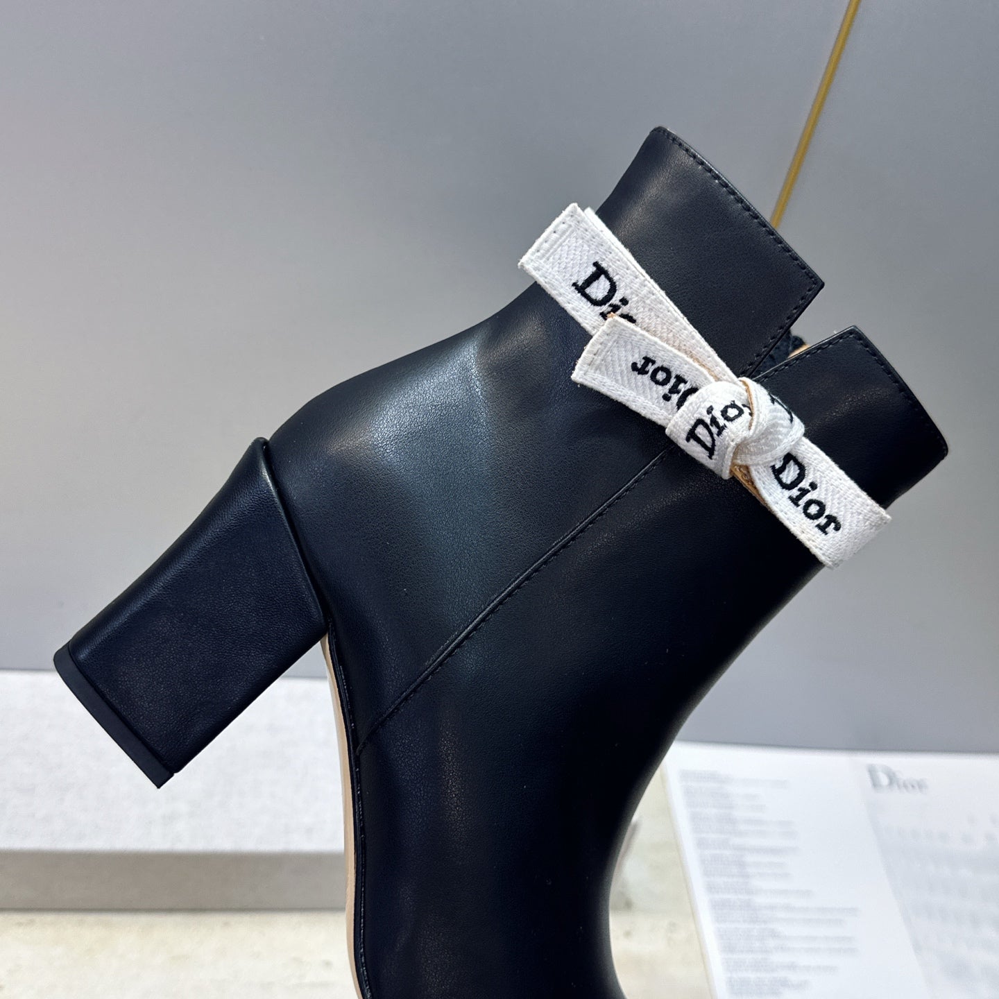 Dior 2026 Heeled Ankle Boots 80mm Black Calfskin 959182