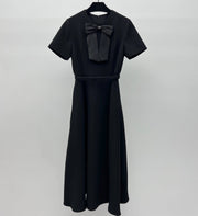 Dior 2026 Bow-Embellished Belt Dress Black Polyester 445444