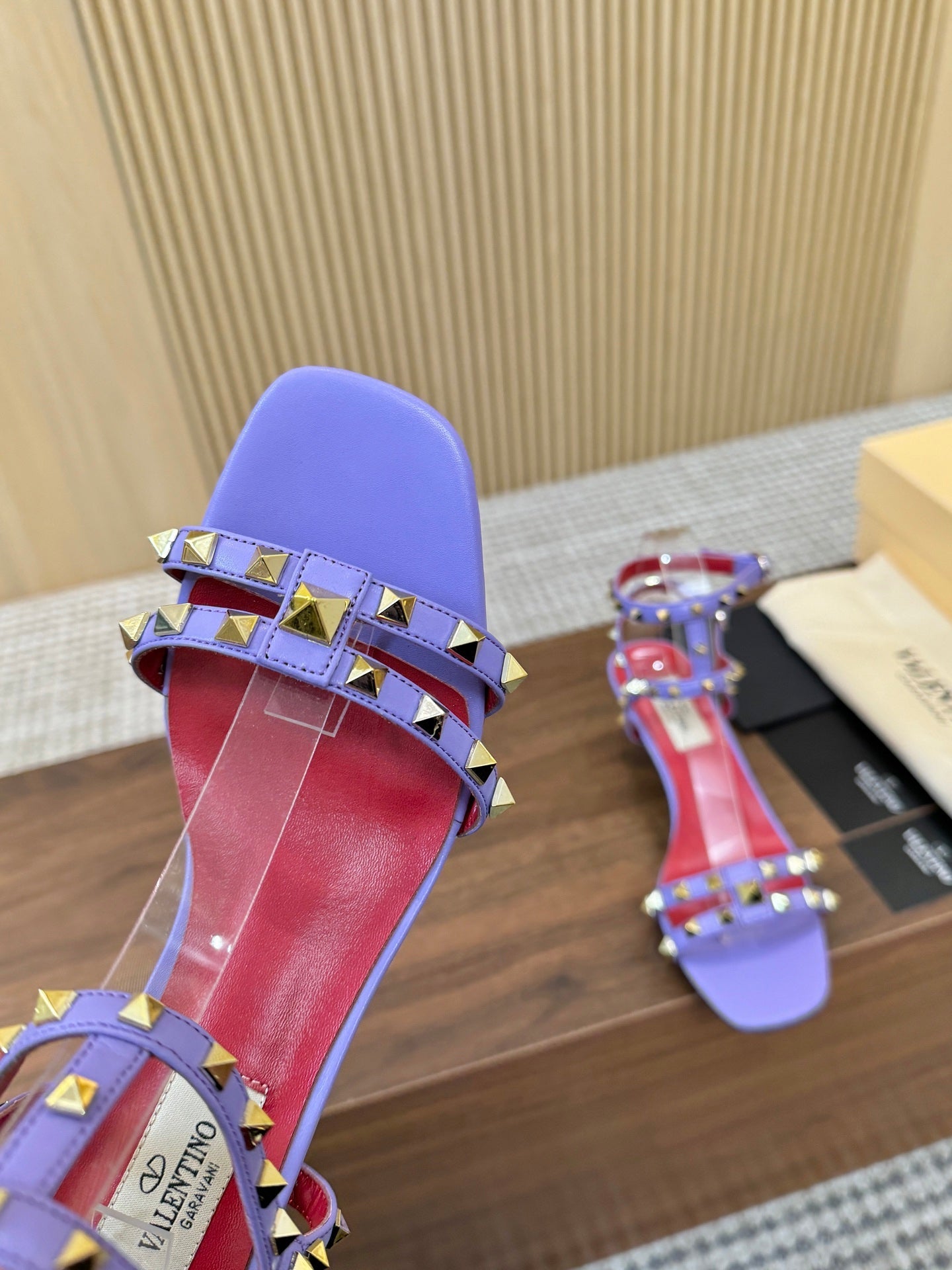 Valentino Garavani Rockstud Caged Calfskin 40mm Sandals 863342