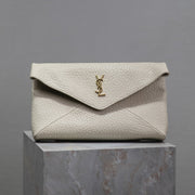 YSL WHITE LAMBSKIN CLUTCH  225388