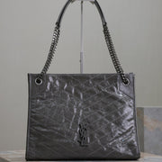 NIKI SHOPPING BAG 33 IN GRAY CRUMPLED CALFSKIN