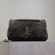 JAMIE BAG 25 IN DARK GRAY LAMB WOOL