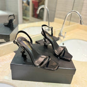 SL OPYUM SANDALS 80 BLACK CALFSKIN