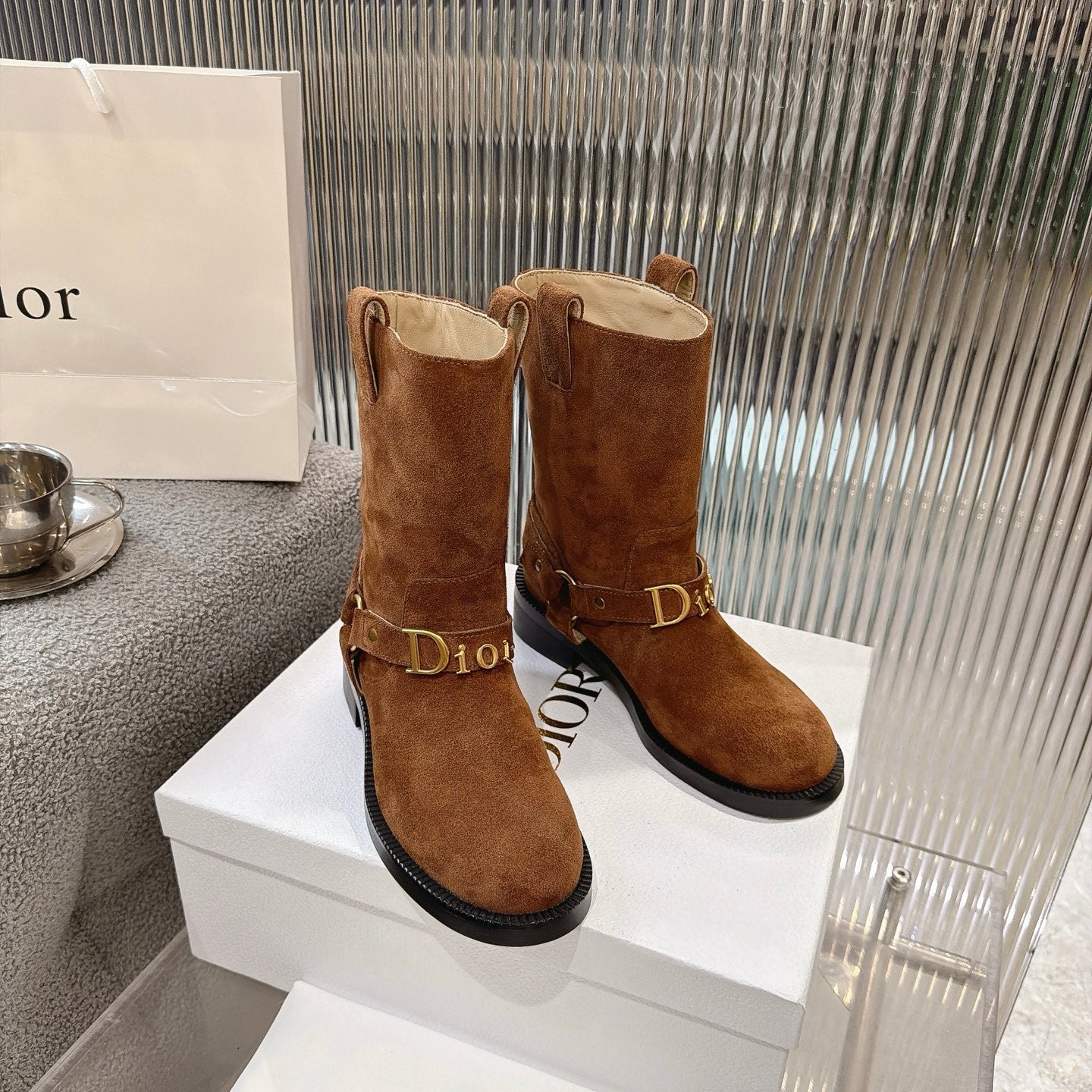 Dior 2026 Bolt Ankle Boot 35mm Suede Calfskin 927513