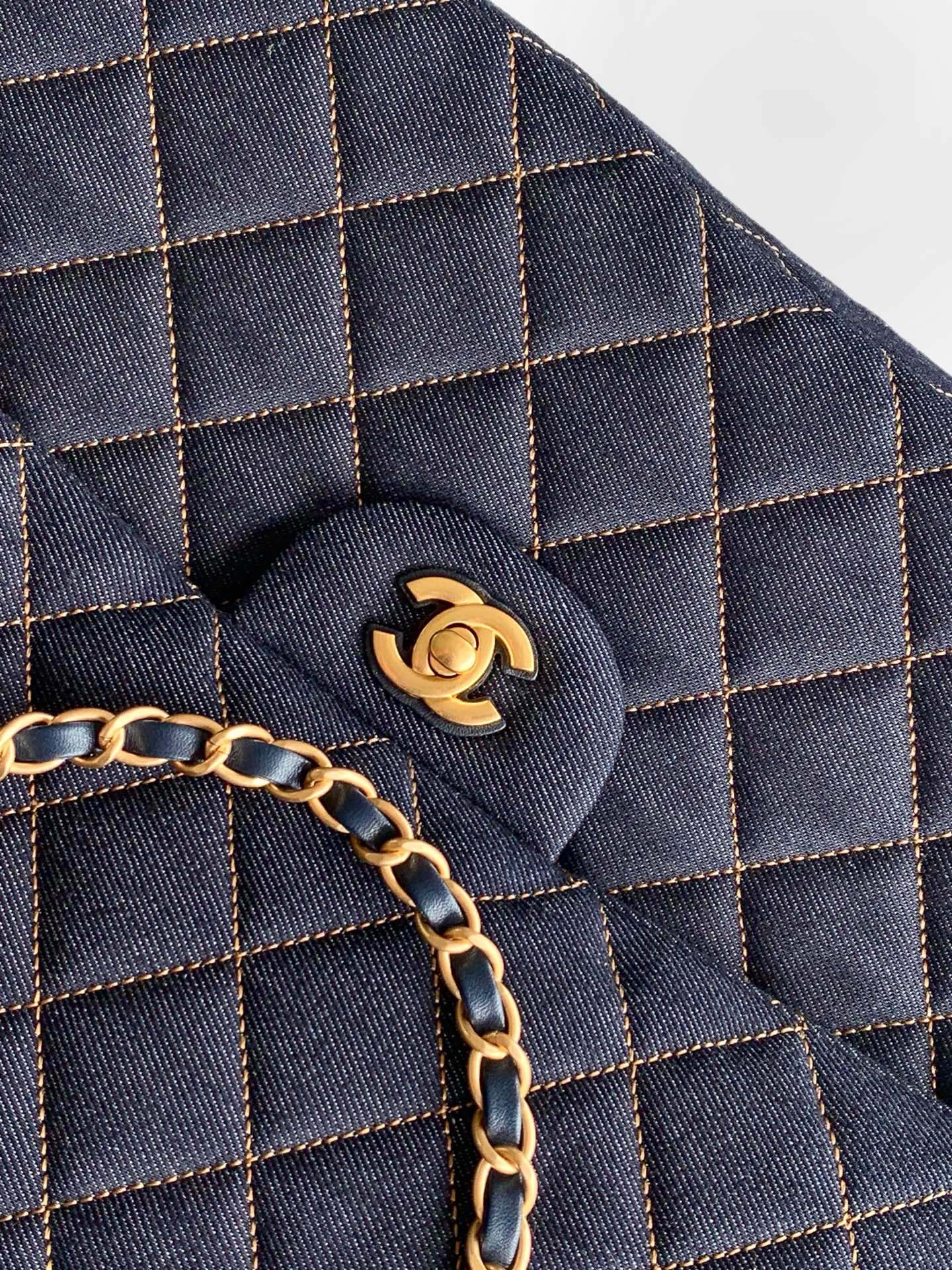 Chanel 2026 Flap Bag 38.5cm Blue Denim Leather