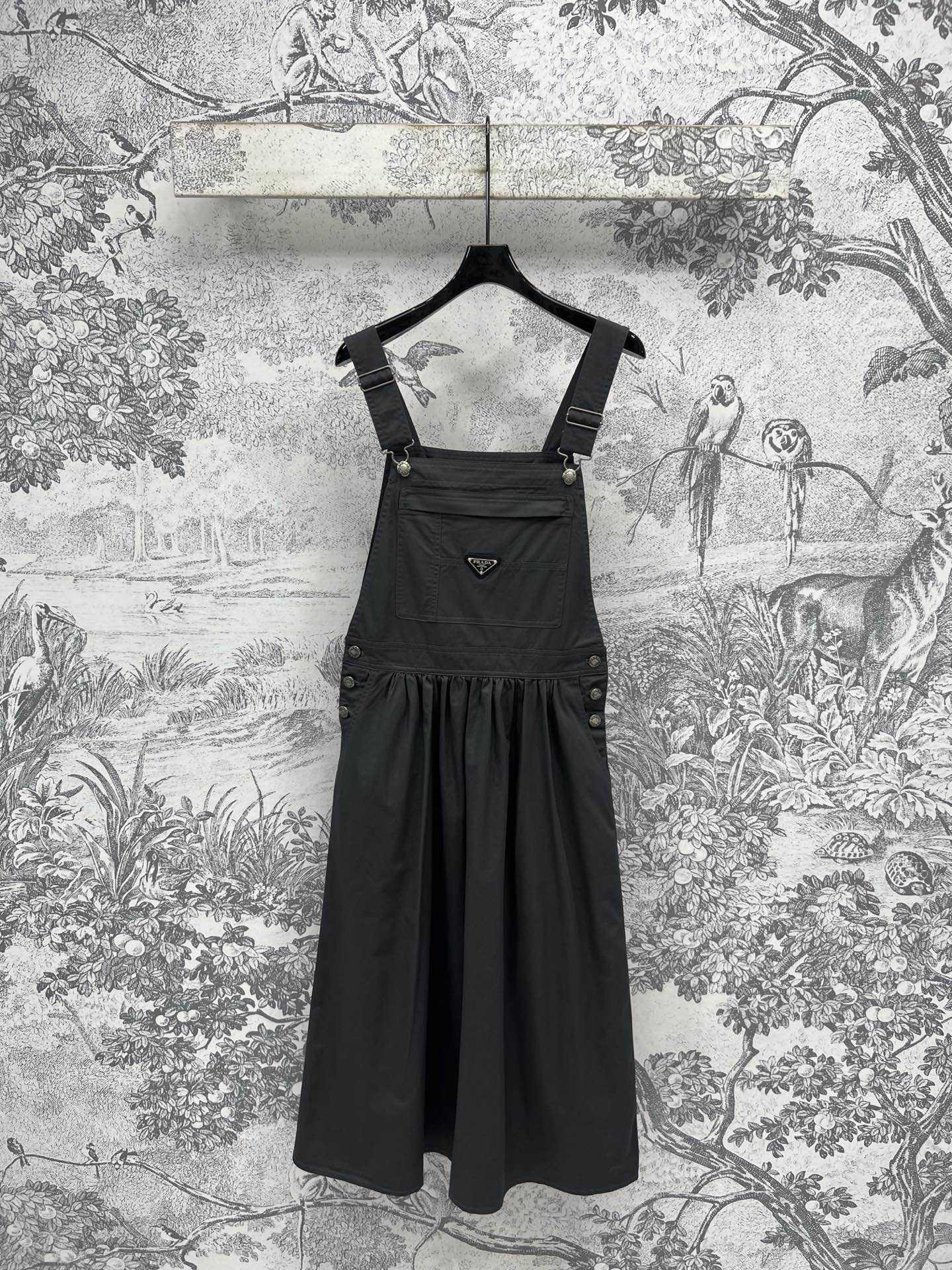 Prada 25 Suspender Dress Gray Cotton