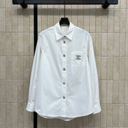 Chanel 2026 Logo Embroidered Shirt White Cotton 356991