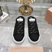 Miu 25C Sneaker Mules Black Demin Fabric 235316