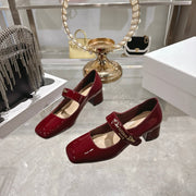CD 26 Lolita High Heels 40 Dark Red Patent Leather 592208
