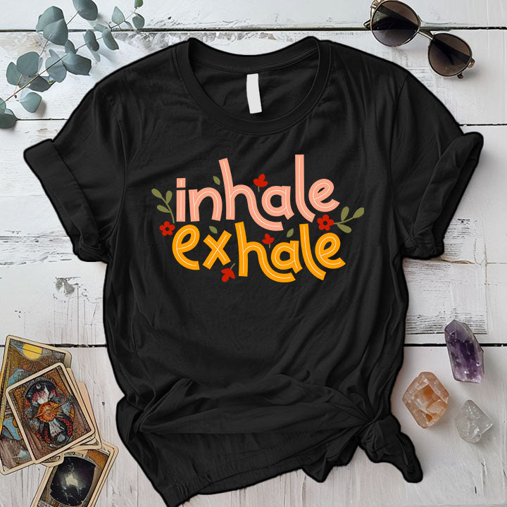 Inhale Exhale T-Shirt Mockup black