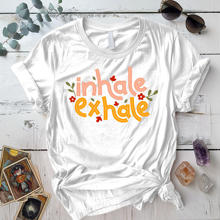 Inhale Exhale T-Shirt Mockup white