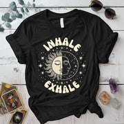 Inhale Exhale Celestial T-Shirt Mockup black