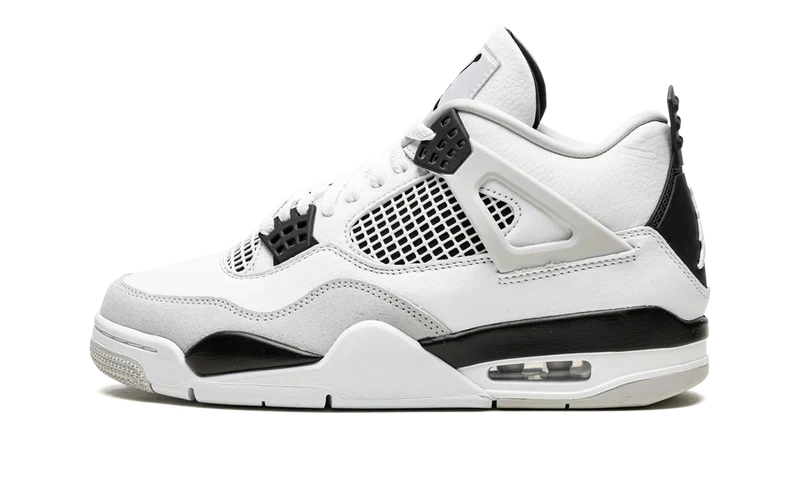 Nike Air Jordan 4 White Gray Black Suede Leather