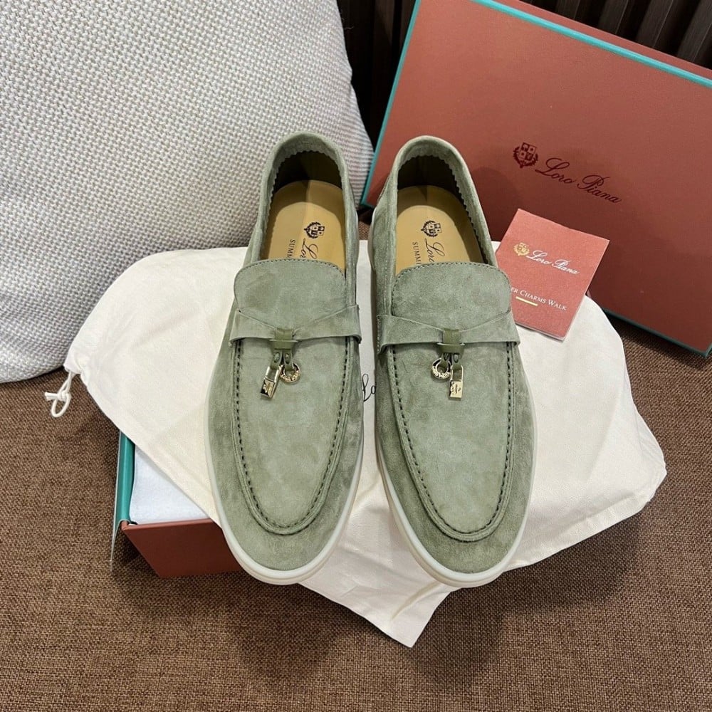 LP Unisex Summer Charms Walk Loafer Basil Green Suede Goatskin