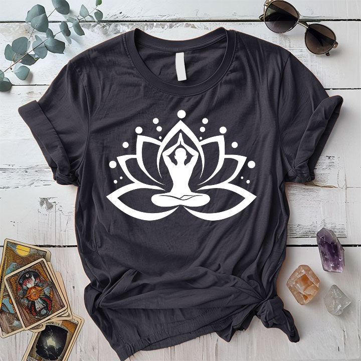 Male Yoga Symbol T Shirt Dark Heather Grey Mockup
