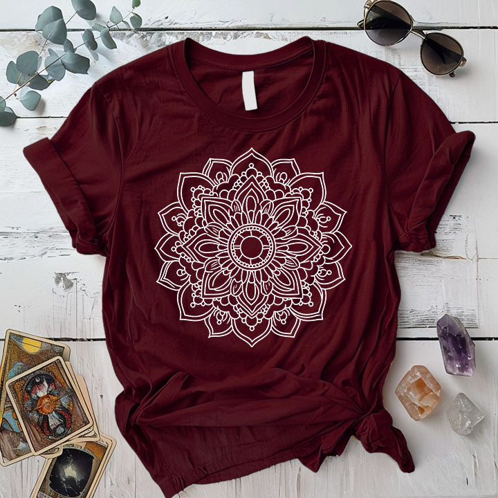 Mandala T-Shirt Mockup maroon