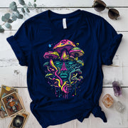 Mushroom Face T Shirt Navy Mockup