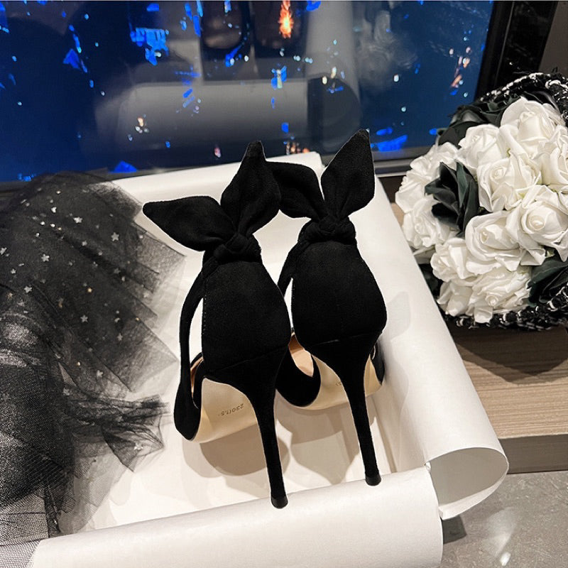 Aquazzura Bow Tie Pump Black Suede