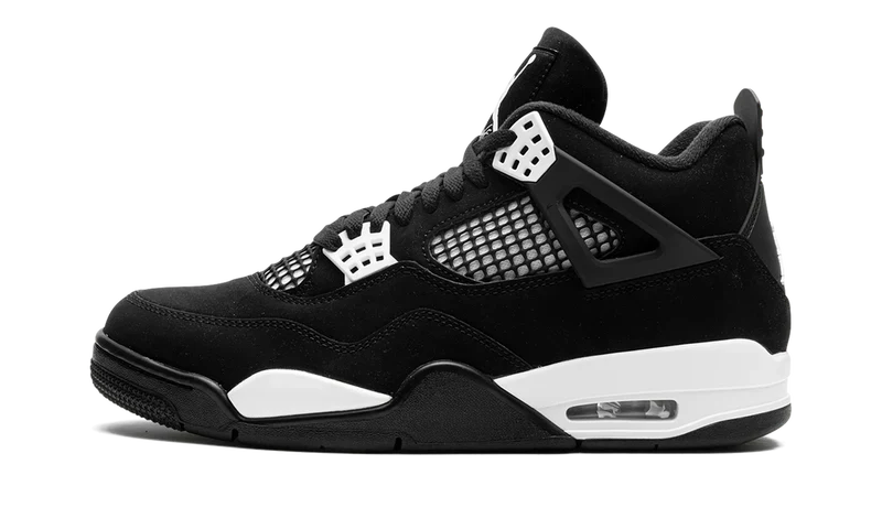 Nike Air Jordan 4 Black White Suede TPU