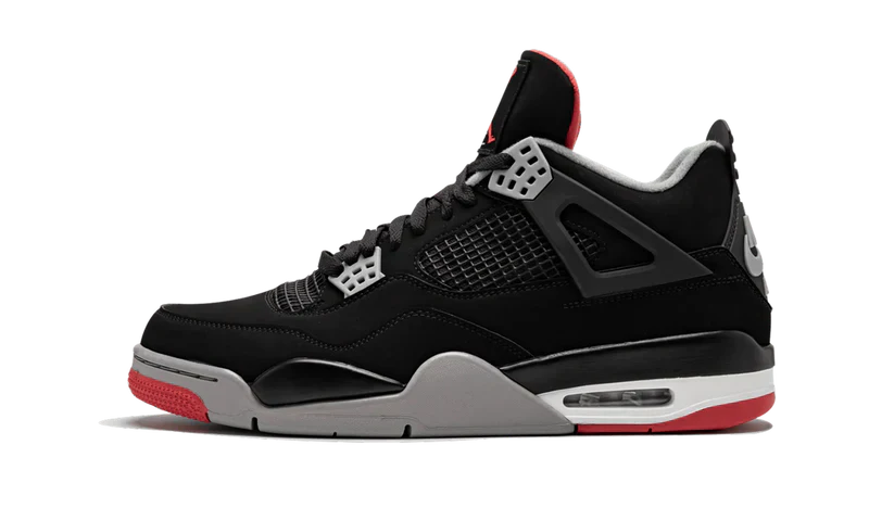 Nike Air Jordan 4 Black Gray Red Suede TPU