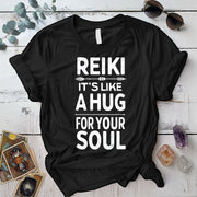 Reiki Its Like A Hug For Your Soul T Shirt Black Mockup