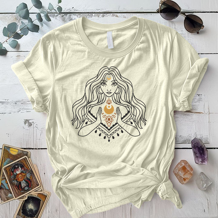 Sacral Chick T Shirt Natural Mockup