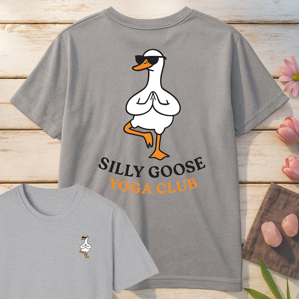 Silly Goose Yoga Club T-Shirt Mockup sport-grey