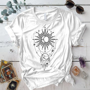Sun Moon Windcatcher T Shirt White Mockup