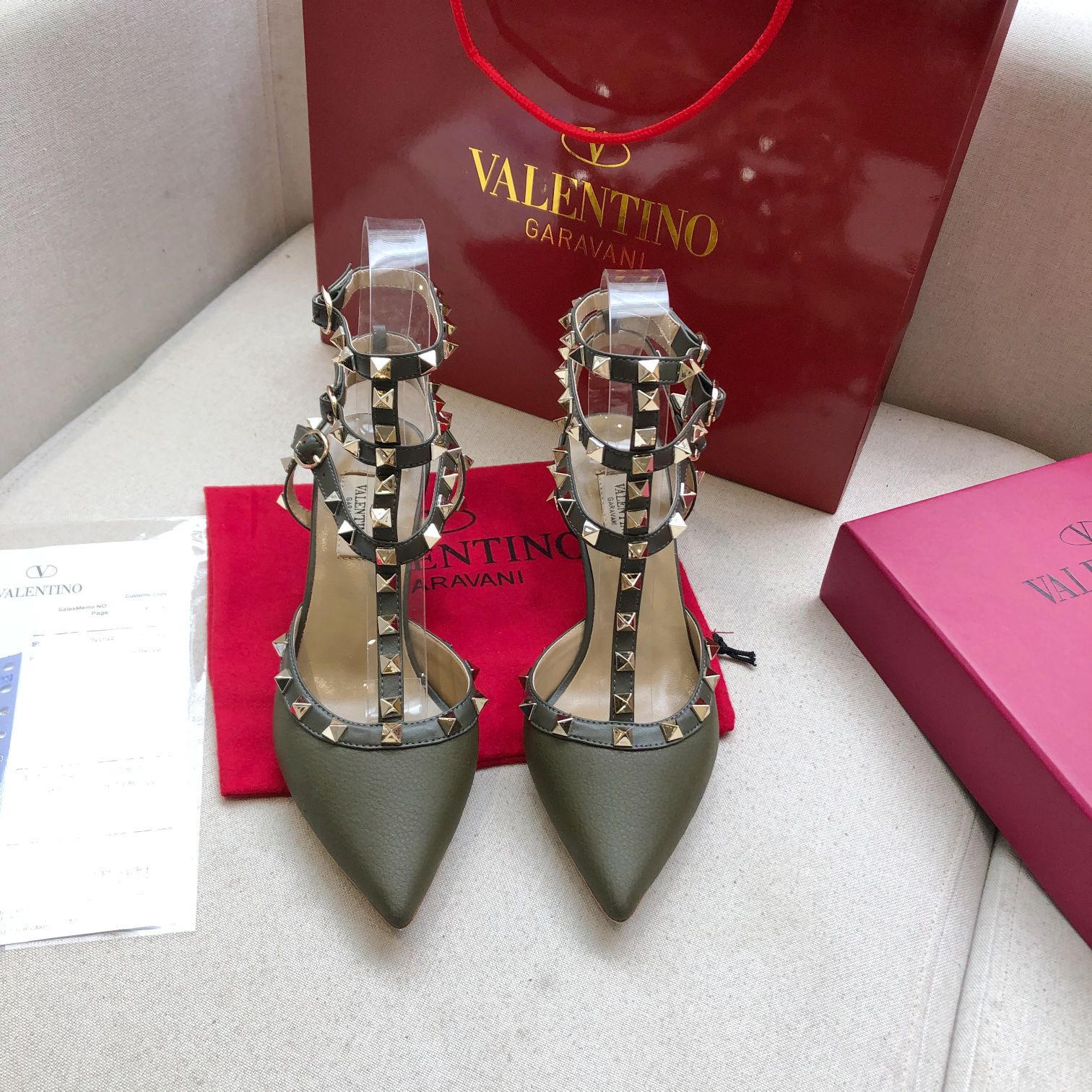 Valentino Rockstud Caged Pump Leather