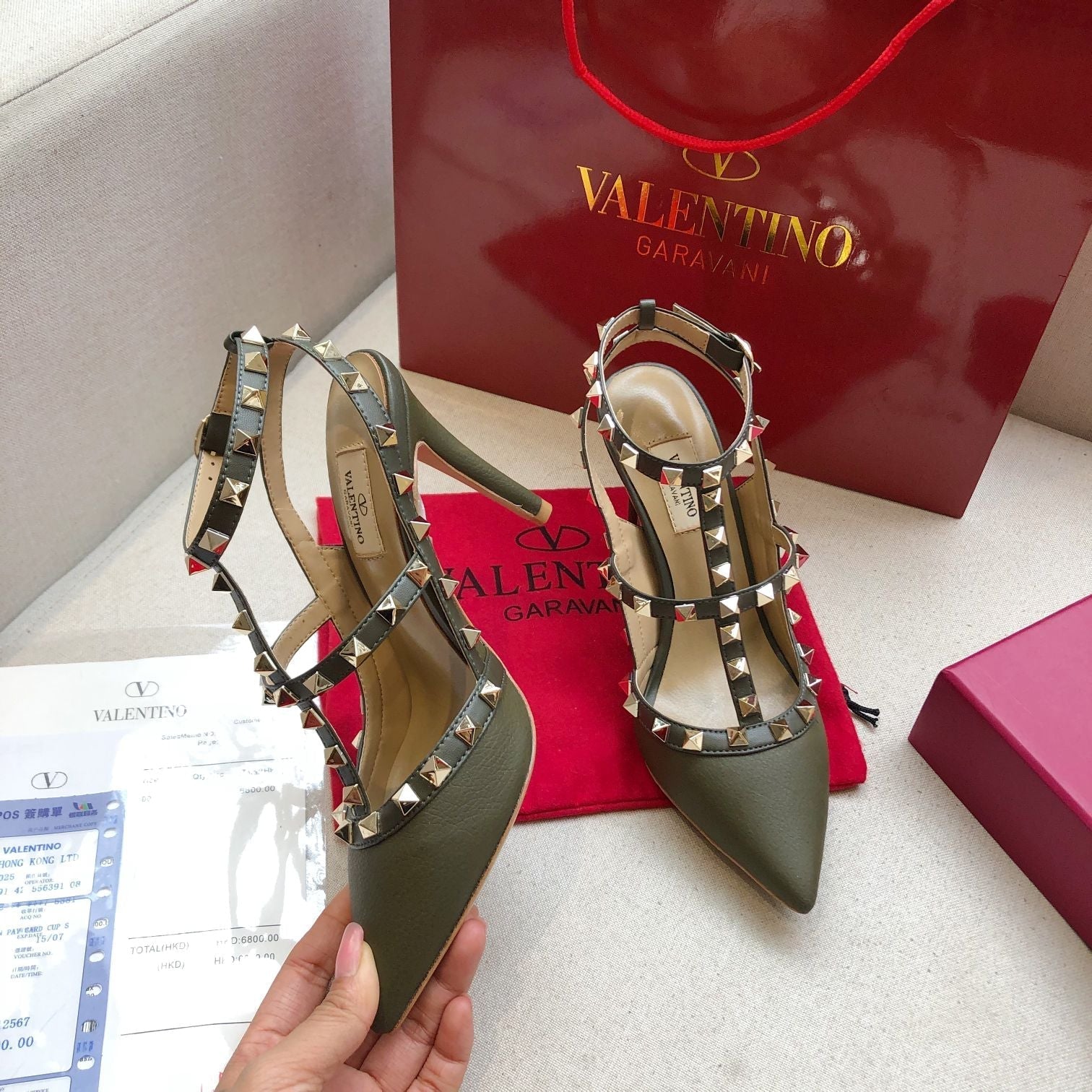 Valentino Rockstud Caged Pump Leather