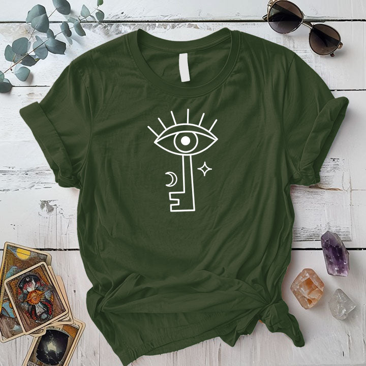 Third Eye Key T Shirt Military Green Mockup