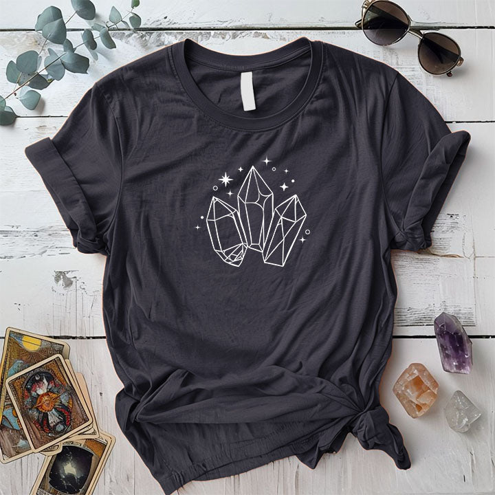 Three Crystals T Shirt Dark Heather Grey Mockup