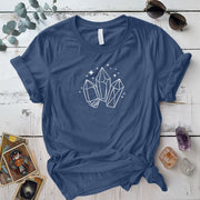 Three Crystals T Shirt Indigo Blue Mockup