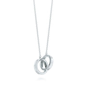 INTERLOCKING CIRCLES PENDANT SILVER SMALL NECKLACE