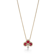 FLEUR DE LIS PINK GOLD DIAMOND NECKLACE