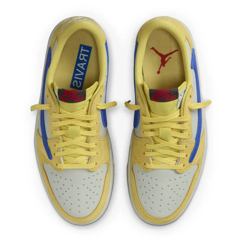 Travis Scott x Air Jordan 1 Retro Ivory Yellow Blue Leather
