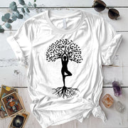 Tree Of Life Pose T Shirt White Mockup