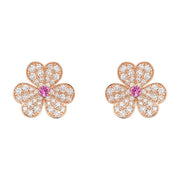 FRIVOLE PINK GOLD FLOWER DIAMOND EARRINGS
