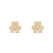 FRIVOLE GOLD FLOWER DIAMOND EARRINGS