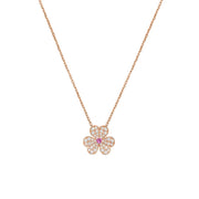 FRIVOLE PINK GOLD FLOWER DIAMOND NECKLACE