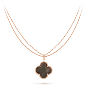 CLOVER GOLD DARK MOP BIG CLOVER NECKLACE