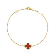 CLOVER GOLD CARNELIAN BRACELET