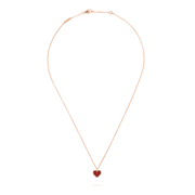 SWEET CLOVER CARNELIAN HEART NECKLACE