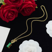 ANAGRAM GREEN GOLD NECKLACE